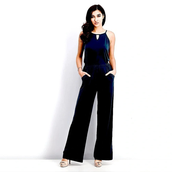 🌸Goldray wide leg jumpsuit with pockets black size medium - Picture 1 of 14